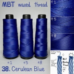 Voskovaná nit, blankytně modrá (38.Cerulean Blue)