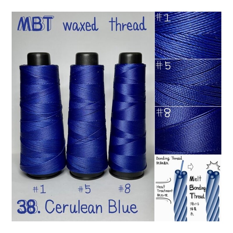 Voskovaná nit, blankytně modrá (38.Cerulean Blue) Voskovaná nit, blankytně modrá (38.Cerulean Blue)