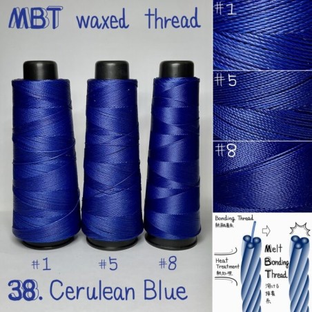 Voskovaná nit, blankytně modrá (38.Cerulean Blue)