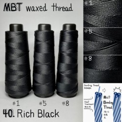 Voskovaná nit, syté  černá (40.Rich Black )