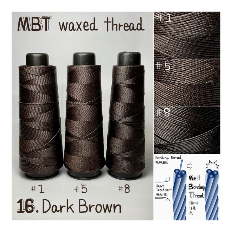Voskovaná nit, tmavě-hnědá (16.Dark Brown) Voskovaná nit, tmavě-hnědá (16.Dark Brown)