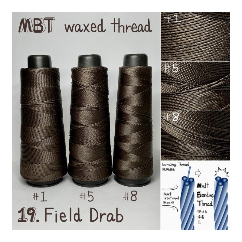 Voskovaná nit, field drab ( 19.Field Drab) Voskovaná nit, field drab ( 19.Field Drab)